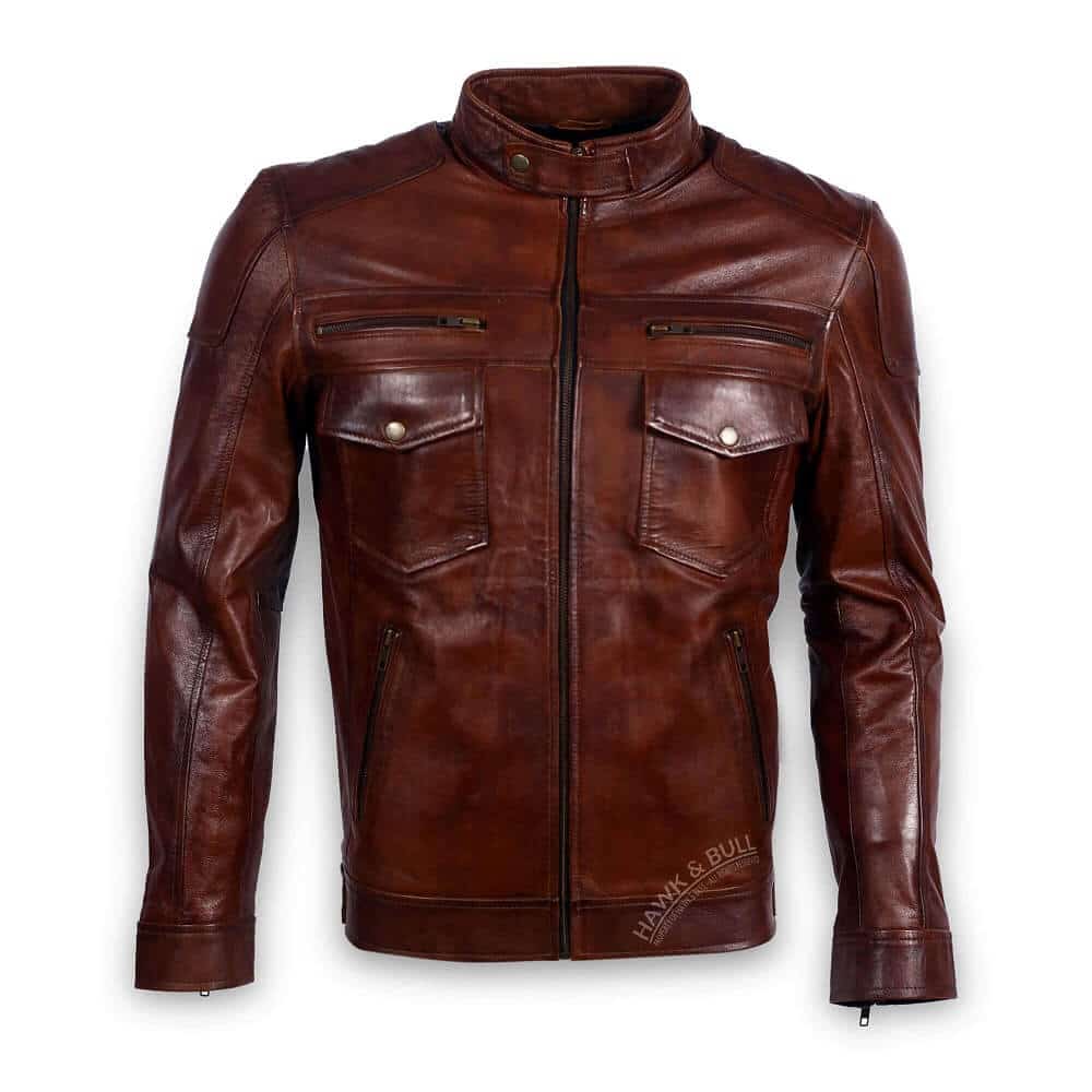 Genuine Dark Brown Leather Jacket Mens | H&B US