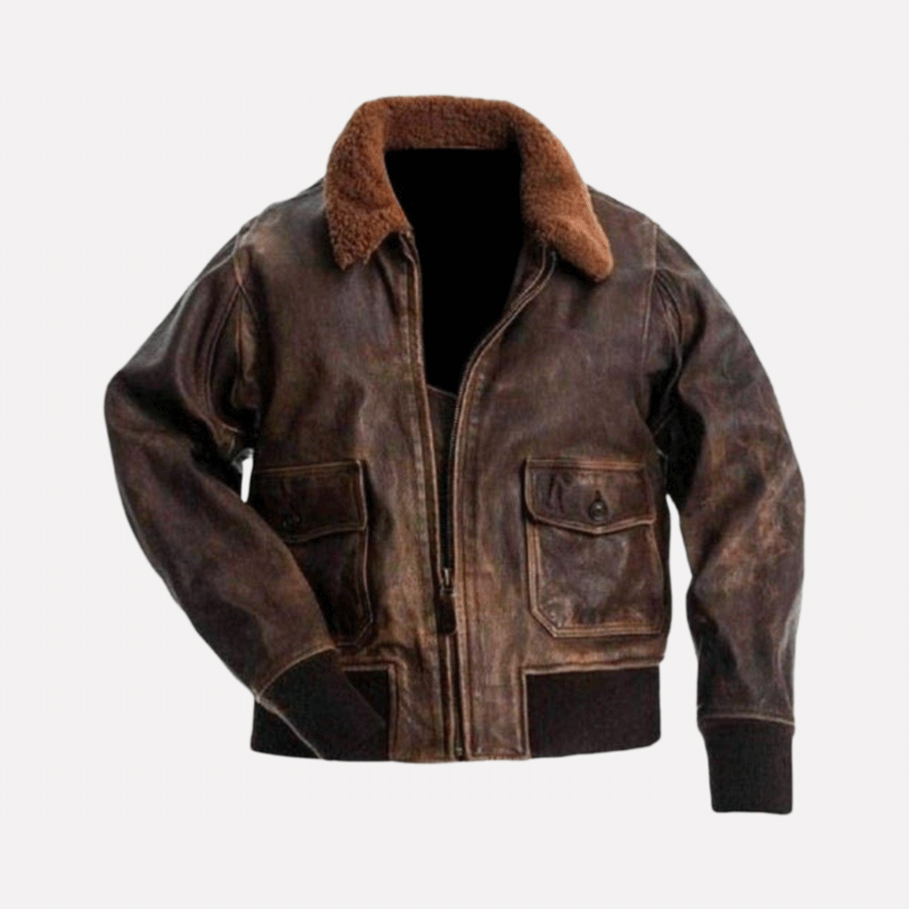 Premium G-1 Naval Flight Jacket With Shearling | Limited Edition