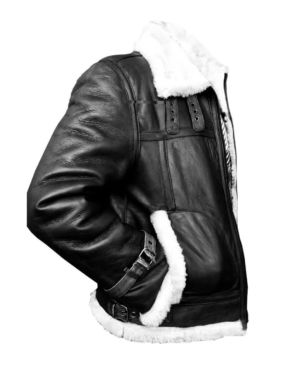 Mens Black Leather Shearling Jacket | Shop Now