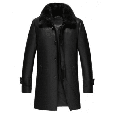 Dapper20Mens20Long20Black20Leather20Coat20With20Fur20Collar20Front