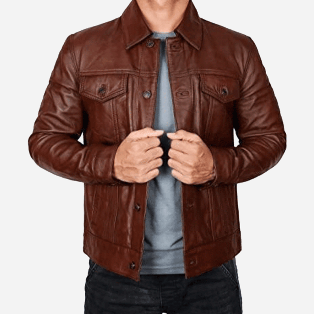 Buy Waxed Blue Trucker Jacket Mens - Affordable Price