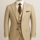 Hawk-Bull-Belgravia-Three-Piece-Beige-Wool-Blend-Suit-Mannequin 1