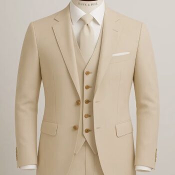 Wexford Three Piece Light Beige Wool Suit
