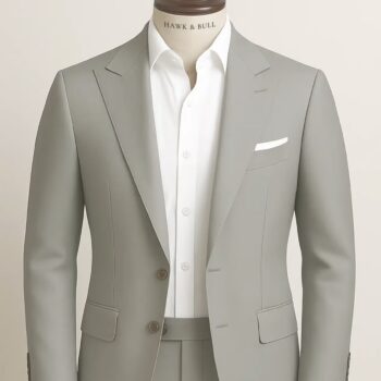 Astoria Light Grey Two Piece Wool Blend Summer Wedding Suit