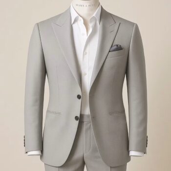 Belmont Gray Two Piece Wool Blend Summer Wedding Suit