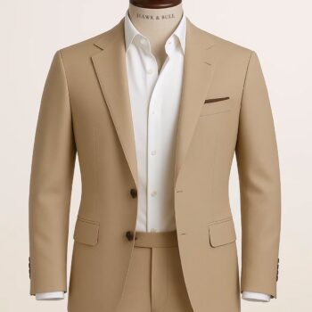 Clayton Beige Two Piece Wool Blend Summer Wedding Suit