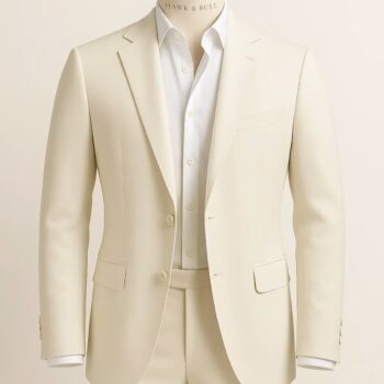 Marlow Beige Two Piece Wool Blend Summer Wedding Suit