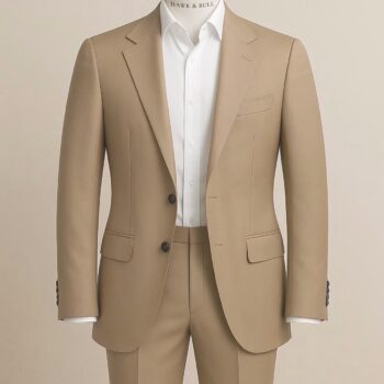 Valencia Tan Two Piece Wool Blend Summer Wedding Suit