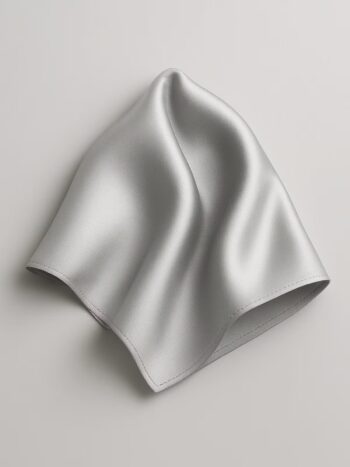 Classic Silver Satin Pocket Square
